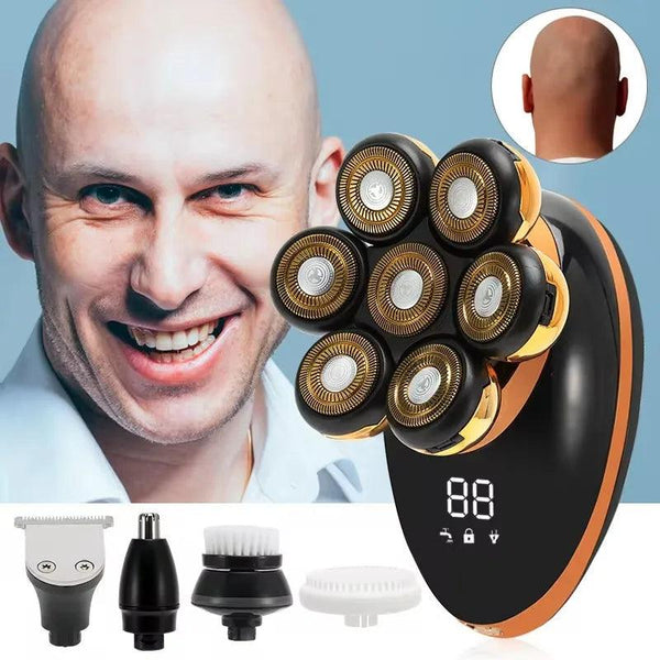 Men 7D Floating Men Electric Shaver Wet Dry Beard Hair Trimmer Electric Razor Rechargeable Bald Head Shaving Machine LCD Display